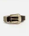 Golden Goose Black Embellished Buckle Belt In Brown