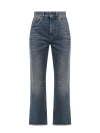 Golden Goose Derin New Cropped Flare Jeans With Back Logoed Patch In Blue