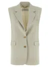 Golden Goose Button-down Gilet In Beige
