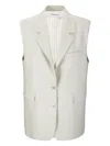 Golden Goose Single-breasted Vest In Wool Blend Women In Neutral