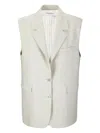 Golden Goose Single-breasted Vest In Wool Blend Women In White