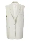 Golden Goose Single-breasted Vest In Wool Blend Women In White