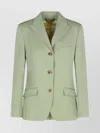 Golden Goose Light Green Single-breasted Jacket In Wool In Green