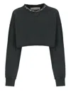 Golden Goose Women Organic Cotton Cropped Sweatshirt In Blue