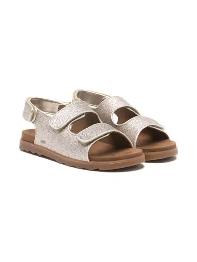 Golden Goose Kids' Noa Glitter Strap Sandals In Metallic