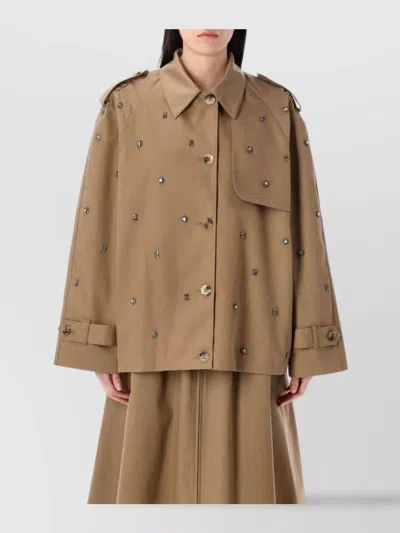GOLDEN GOOSE NOA SHORT TRENCH EMBELLISHED EPAULETTES