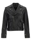 Golden Goose Leather Jacket With Zip Fastening And Pockets In Black