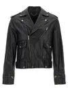 Golden Goose Leather Jacket With Zip Fastening And Pockets In Black