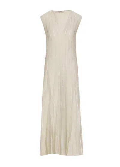 Golden Goose Numa V-neck Dress In White
