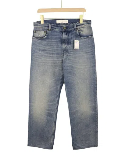 Pre-owned Golden Goose Nwt  Db / Wide Denim Jean Pant In Blue