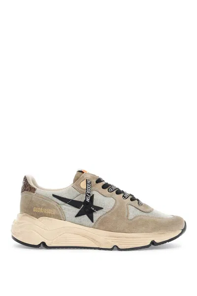 Golden Goose Nylon And Suede Running Sneakers With Durable Sole In Ivory