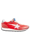 Golden Goose Marathon Sneakers With Red Nylon Upper And Silver Star Shoes In Red