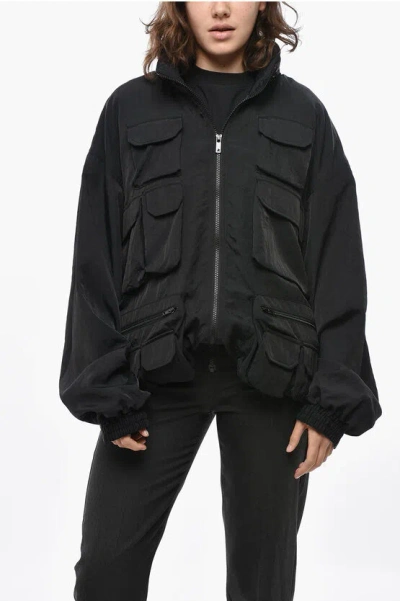 Golden Goose Nylon Jacket With Utility Pockets In Black