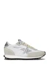 Golden Goose Running Marathon Distressed Leather-trimmed Shell And Suede Sneakers In White