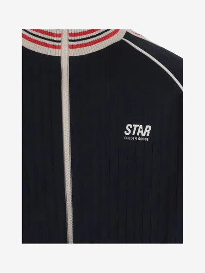 Golden Goose Nylon Sweatshirt With Logo In Blue