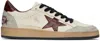 Golden Goose Deluxe Brand Ball Star Sneakers With Nappa Leather In Beig/ice/chrry Mhgny