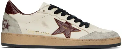 GOLDEN GOOSE OFF-WHITE & GRAY BALL STAR SNEAKERS