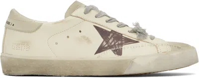 Golden Goose Off-white & Gray Super-star Sneakers In White/ice/brown