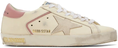 Golden Goose Off-white & Pink Super-star Suede Sneakers In 15545 Cream/rose