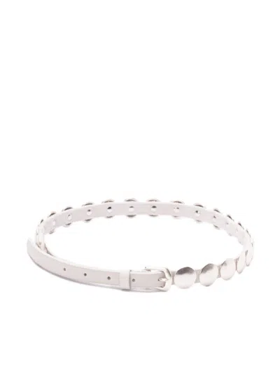 GOLDEN GOOSE WHITE LEATHER BELT