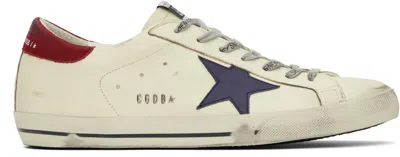 Golden Goose Off-white Super-star Sneakers In White/blue/red