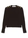 Golden Goose Wool Sweater With Button Detail In Brown