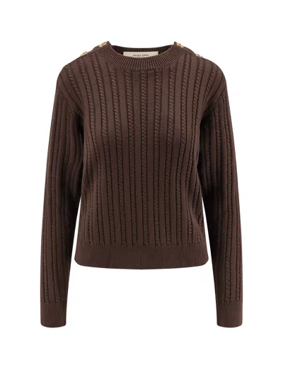 Golden Goose Ofra Woven Virgin Wool Sweater In Brown