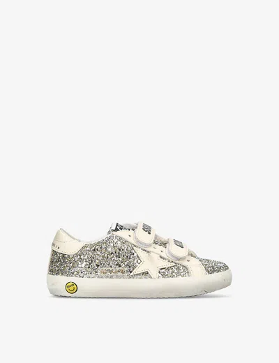 Golden Goose Boys Gold Kids Old School Glitter-embellished Leather Low-top Trainers 9-12 Years