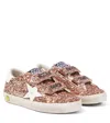 Golden Goose Old School Glitter Leather Sneakers In Multicoloured