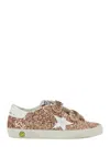 Golden Goose Old School Glitter Leather Sneakers In Brown