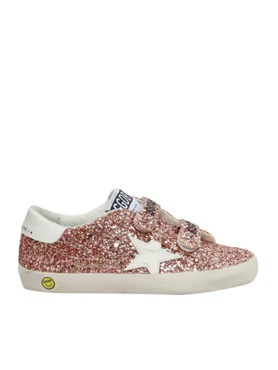 GOLDEN GOOSE OLD SCHOOL GLITTER UPPER LEATHER STAR AND HEEL