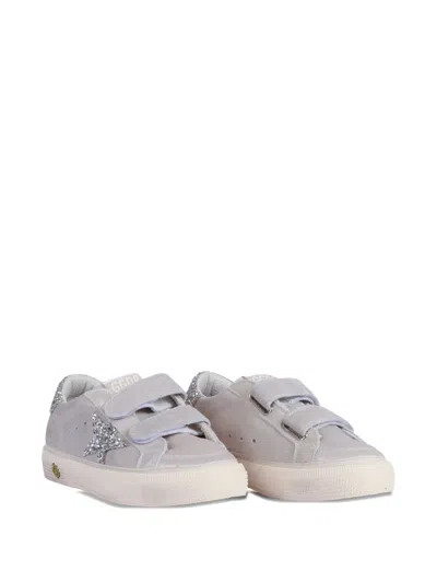 Golden Goose Kids' Old School Glitter-detail Sneakers In Gray