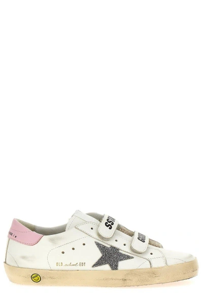 Golden Goose Kids' Old School Lace-up Sneakers In White Crystal Orchid Pink