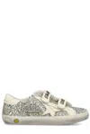 Golden Goose Boys Gold Kids Old School Glitter-embellished Leather Low-top Trainers 9-12 Years In Platimnum/cream