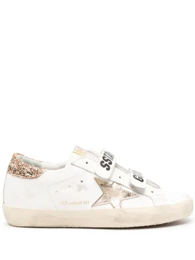 Golden Goose Old School Leather Sneakers In White