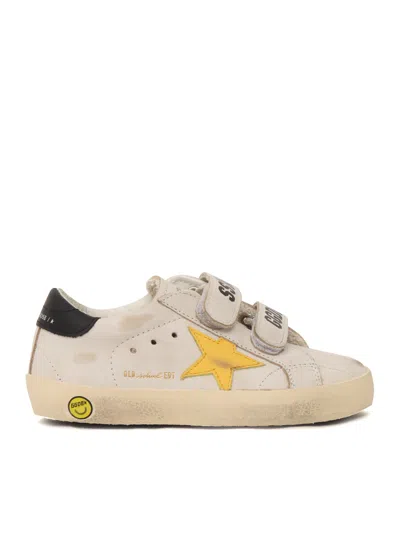 Golden Goose Old School Leather Upper Star Heel And List In White
