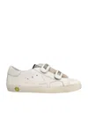 Golden Goose Old School Leather Strap Sneakers In White