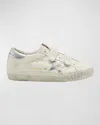 Golden Goose Old School Nappa Leather Low-top Sneakers In White Ecru Silver