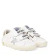 Golden Goose Old School Sequined Leather Sneakers In White