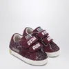 Golden Goose Old School Sneakers In Burgundy Glitter In Burgundy