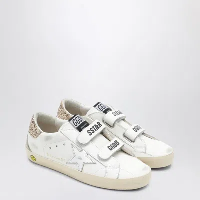 Golden Goose Old School Sneakers In White With Glitter Star