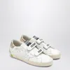 Golden Goose Old School Sneakers In White With Glitter Star In White