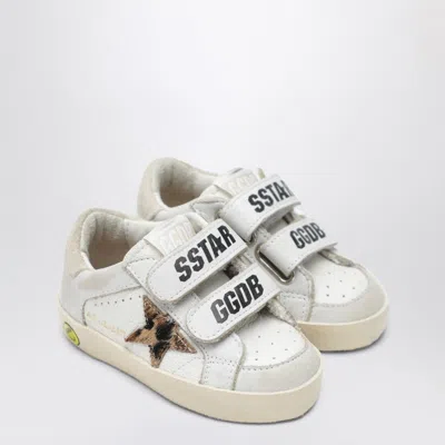 Golden Goose Old School Sneakers In White With Leopard-print Star