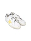 Golden Goose White Old School Sneakers For Kids With Star In White