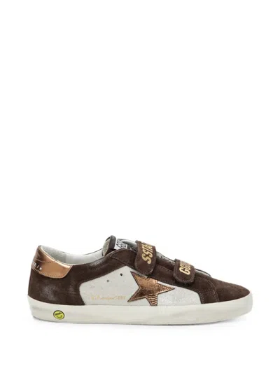 Golden Goose Kids' Old School Star-patch Sneakers In Brown