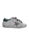 Golden Goose Old School Touch-strap Sneaekrs In Gray
