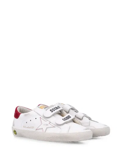 Golden Goose Kids' Old School Touch-strap Sneakers In White