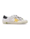 Golden Goose White Old School Sneakers For Kids With Star In White/black