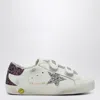 Shop Golden Goose Old School White/silver/brown Low Sneaker