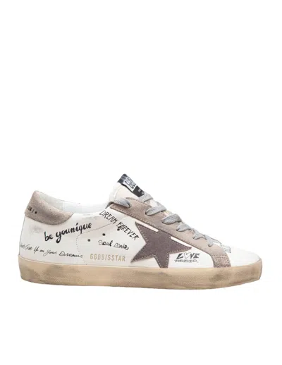 Golden Goose Leather And Suede Sneakers In White